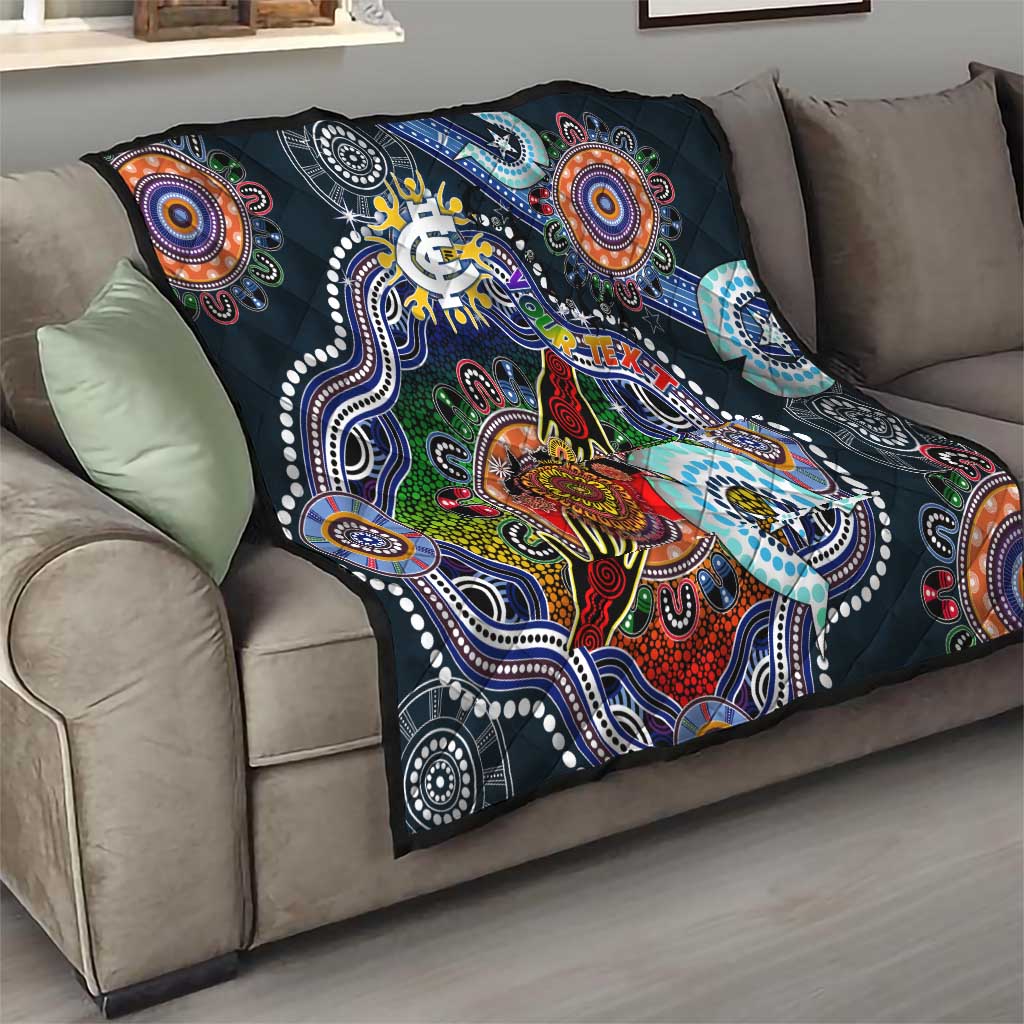 Custom NAIDOC Week 2024 Carlton Blues Quilt Australia Aboriginal Dot Painting