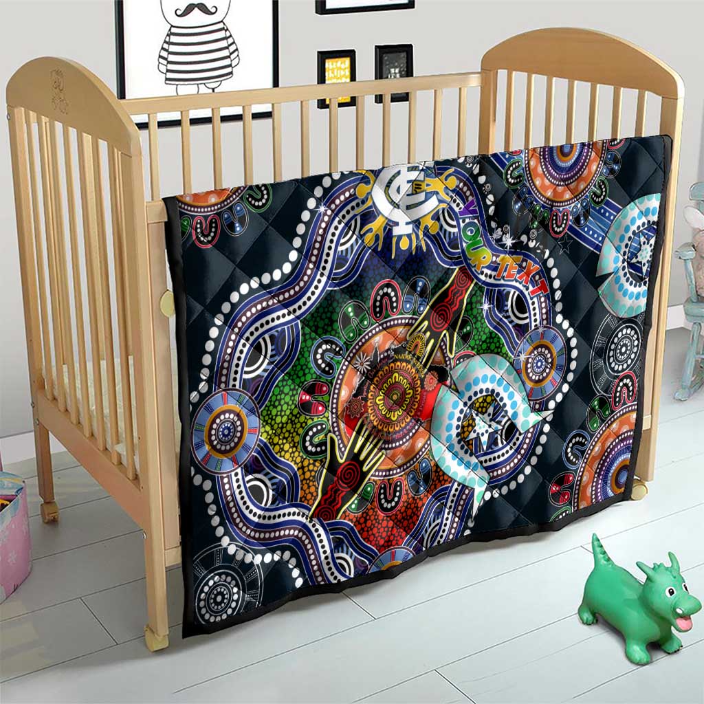 Custom NAIDOC Week 2024 Carlton Blues Quilt Australia Aboriginal Dot Painting