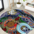 Custom NAIDOC Week 2024 Carlton Blues Round Carpet Australia Aboriginal Dot Painting