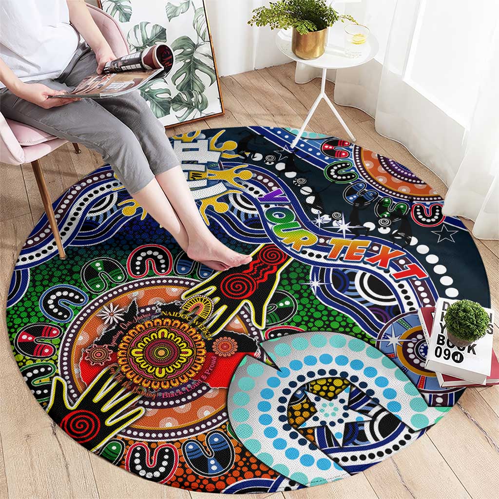 Custom NAIDOC Week 2024 Carlton Blues Round Carpet Australia Aboriginal Dot Painting