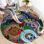 Custom NAIDOC Week 2024 Carlton Blues Round Carpet Australia Aboriginal Dot Painting