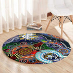 Custom NAIDOC Week 2024 Carlton Blues Round Carpet Australia Aboriginal Dot Painting