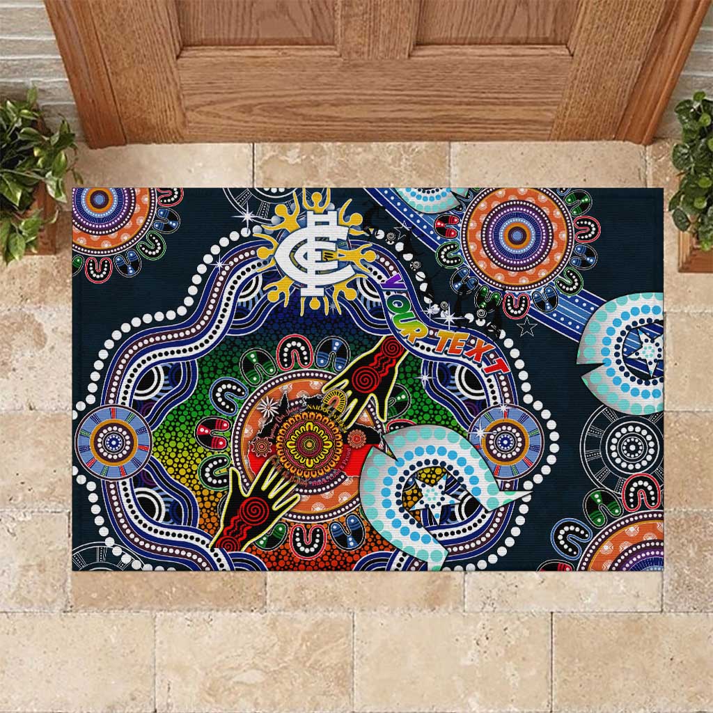 Custom NAIDOC Week 2024 Carlton Blues Rubber Doormat Australia Aboriginal Dot Painting