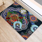 Custom NAIDOC Week 2024 Carlton Blues Rubber Doormat Australia Aboriginal Dot Painting