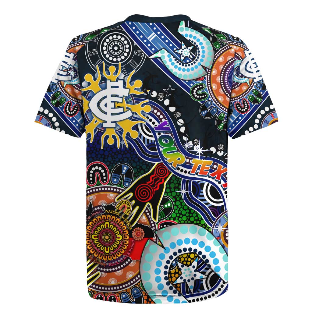 Custom NAIDOC Week 2024 Carlton Blues Rugby Jersey Australia Aboriginal Dot Painting