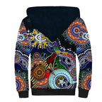 Custom NAIDOC Week 2024 Carlton Blues Sherpa Hoodie Australia Aboriginal Dot Painting