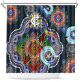 Custom NAIDOC Week 2024 Carlton Blues Shower Curtain Australia Aboriginal Dot Painting