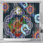 Custom NAIDOC Week 2024 Carlton Blues Shower Curtain Australia Aboriginal Dot Painting
