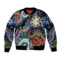 Custom NAIDOC Week 2024 Carlton Blues Sleeve Zip Bomber Jacket Australia Aboriginal Dot Painting