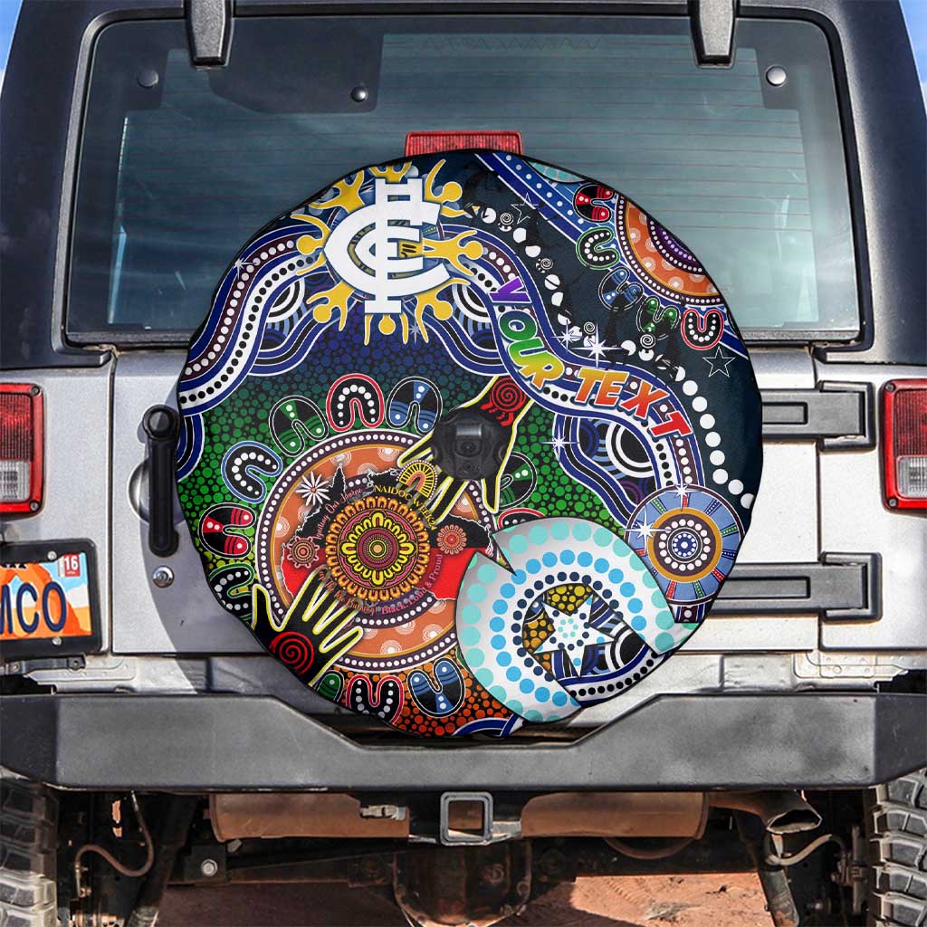 Custom NAIDOC Week 2024 Carlton Blues Spare Tire Cover Australia Aboriginal Dot Painting