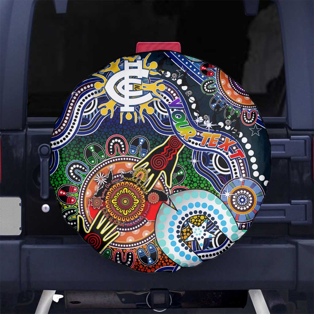 Custom NAIDOC Week 2024 Carlton Blues Spare Tire Cover Australia Aboriginal Dot Painting