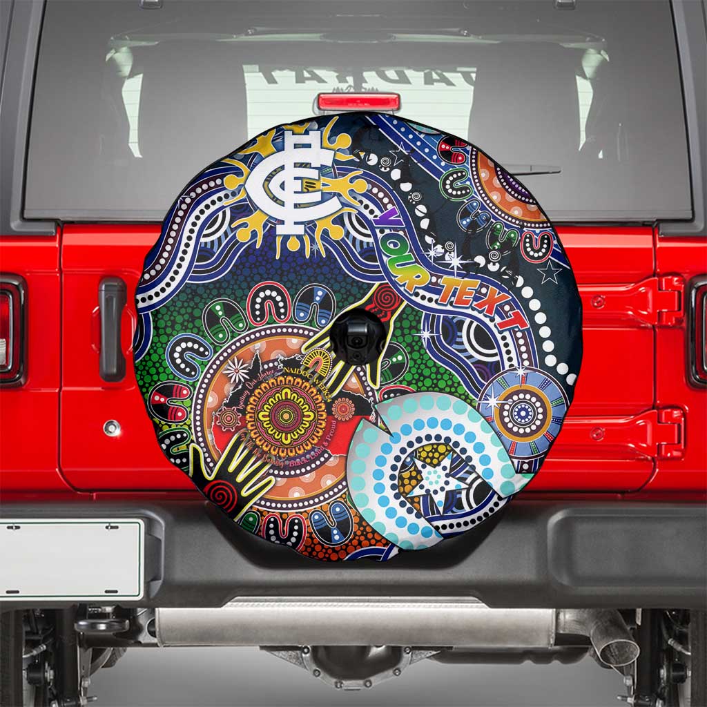 Custom NAIDOC Week 2024 Carlton Blues Spare Tire Cover Australia Aboriginal Dot Painting