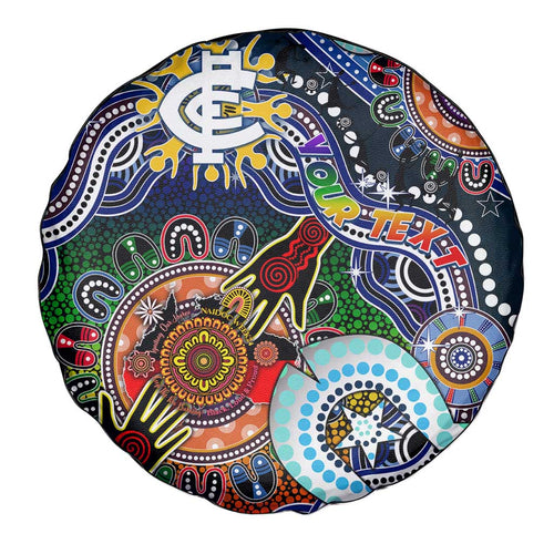 Custom NAIDOC Week 2024 Carlton Blues Spare Tire Cover Australia Aboriginal Dot Painting