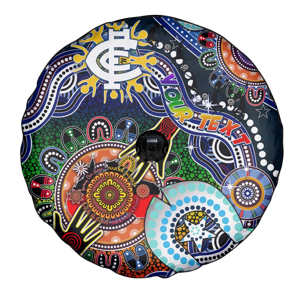 Custom NAIDOC Week 2024 Carlton Blues Spare Tire Cover Australia Aboriginal Dot Painting