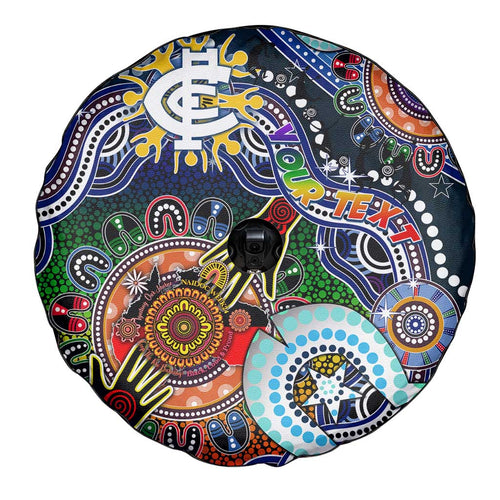 Custom NAIDOC Week 2024 Carlton Blues Spare Tire Cover Australia Aboriginal Dot Painting