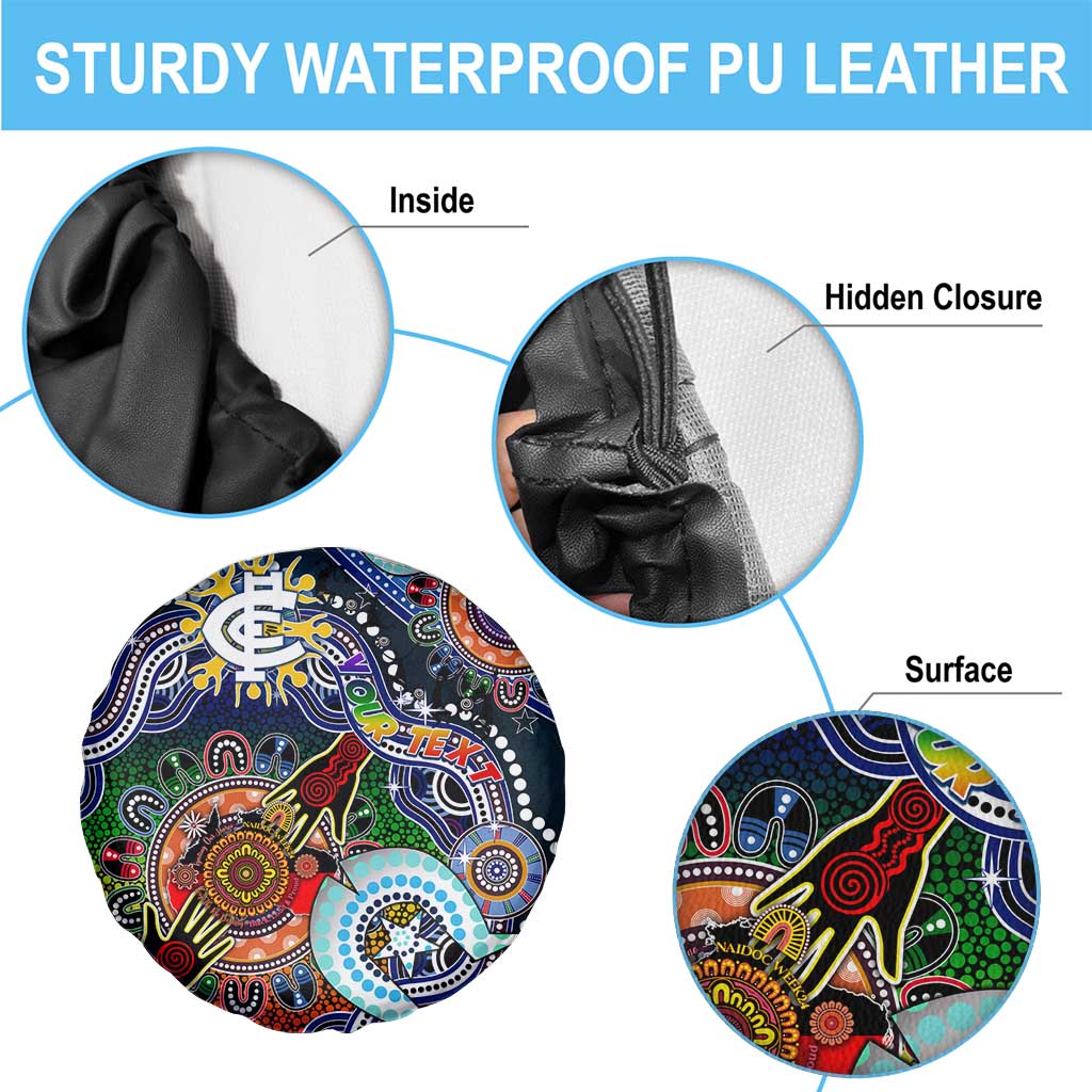 Custom NAIDOC Week 2024 Carlton Blues Spare Tire Cover Australia Aboriginal Dot Painting