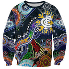 Custom NAIDOC Week 2024 Carlton Blues Sweatshirt Australia Aboriginal Dot Painting