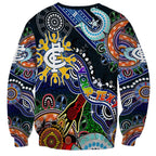 Custom NAIDOC Week 2024 Carlton Blues Sweatshirt Australia Aboriginal Dot Painting
