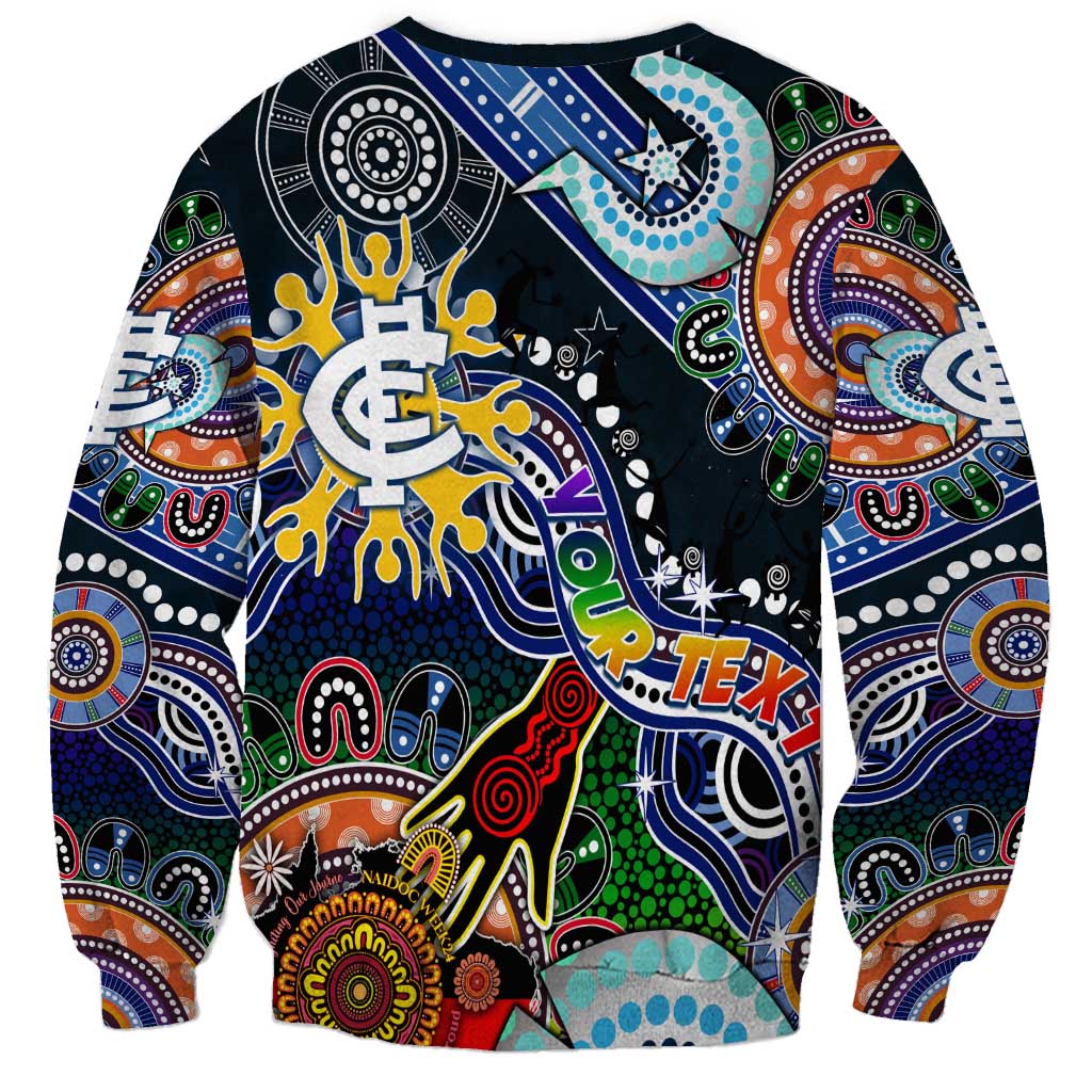 Custom NAIDOC Week 2024 Carlton Blues Sweatshirt Australia Aboriginal Dot Painting