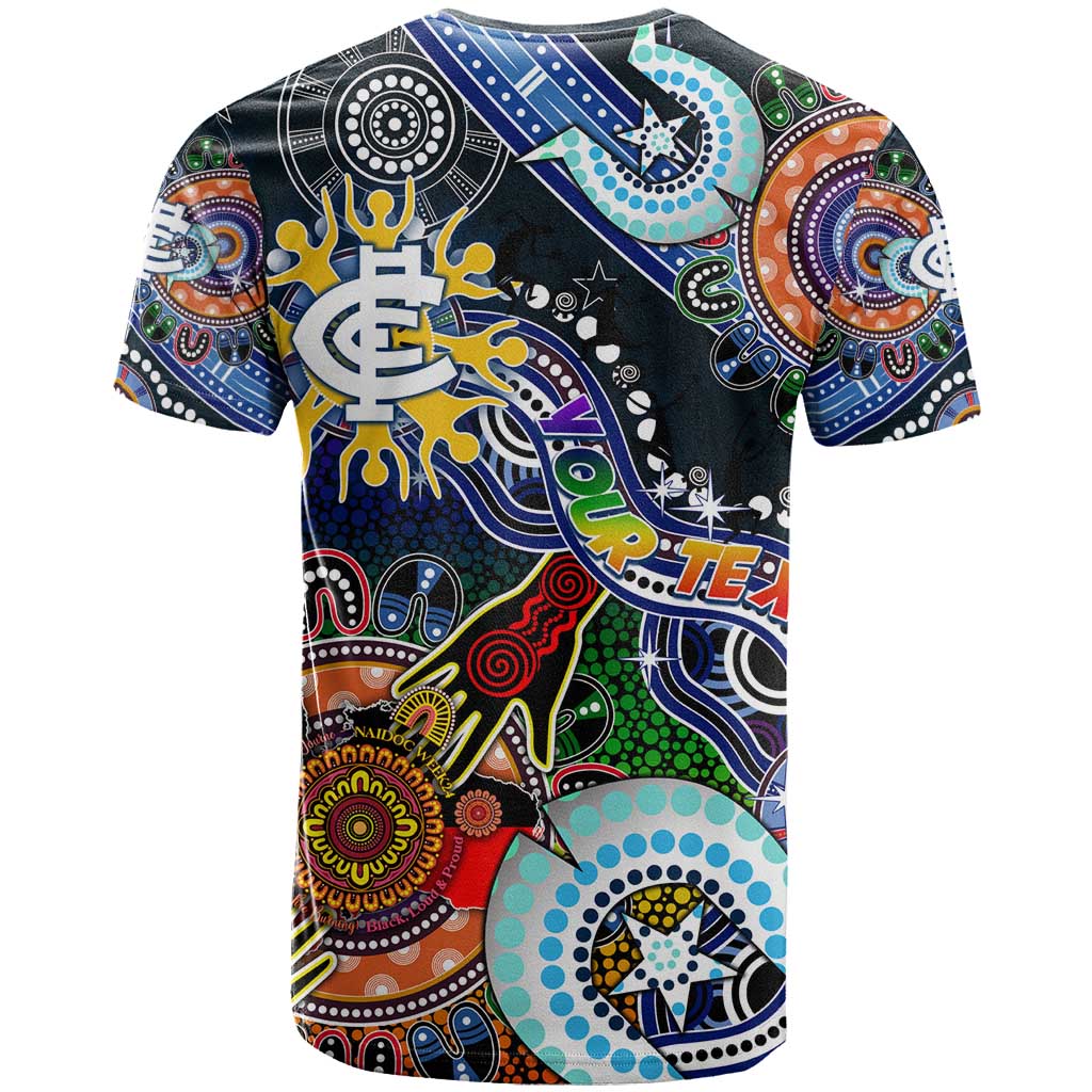 Custom NAIDOC Week 2024 Carlton Blues T Shirt Australia Aboriginal Dot Painting