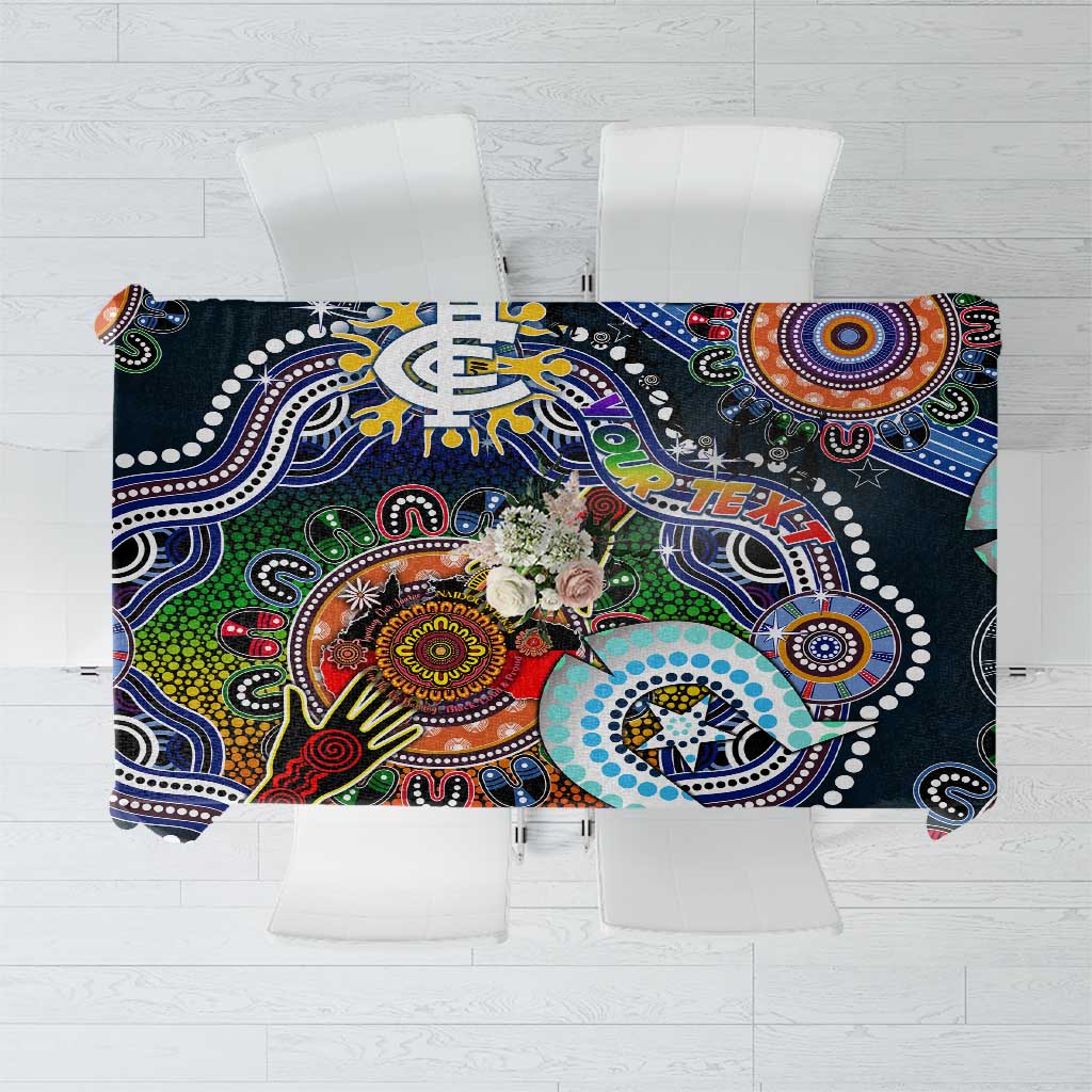 Custom NAIDOC Week 2024 Carlton Blues Tablecloth Australia Aboriginal Dot Painting