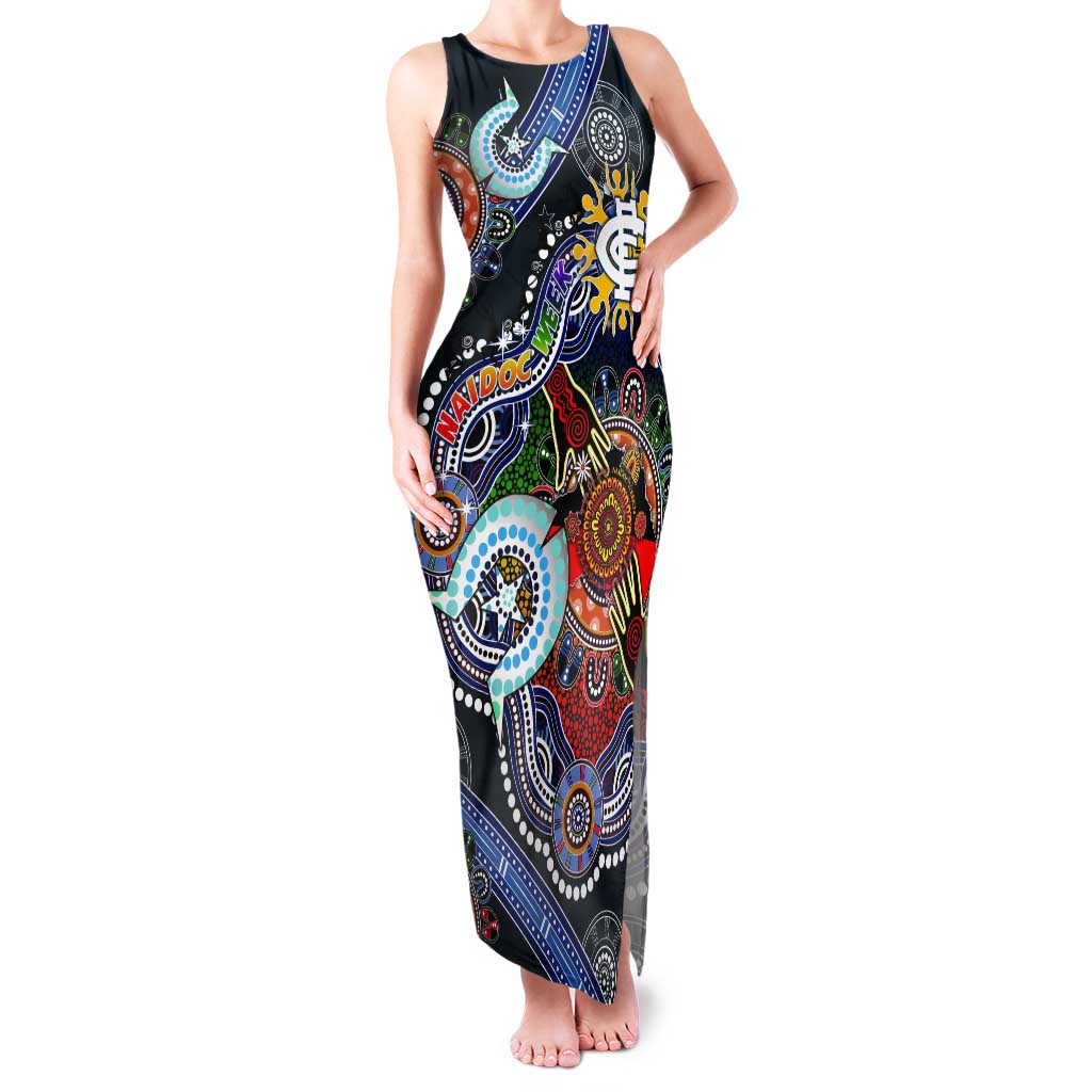 Custom NAIDOC Week 2024 Carlton Blues Tank Maxi Dress Australia Aboriginal Dot Painting