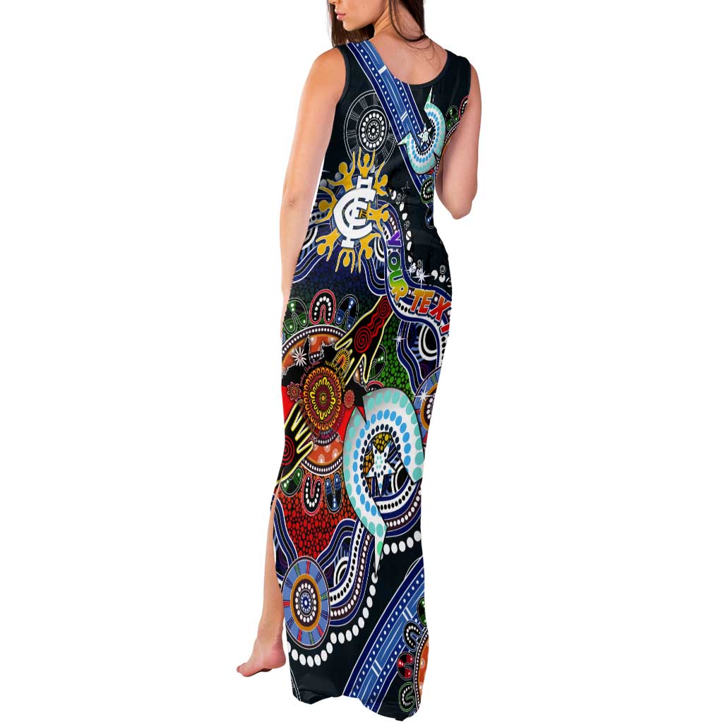Custom NAIDOC Week 2024 Carlton Blues Tank Maxi Dress Australia Aboriginal Dot Painting