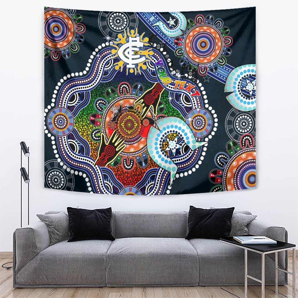 Custom NAIDOC Week 2024 Carlton Blues Tapestry Australia Aboriginal Dot Painting