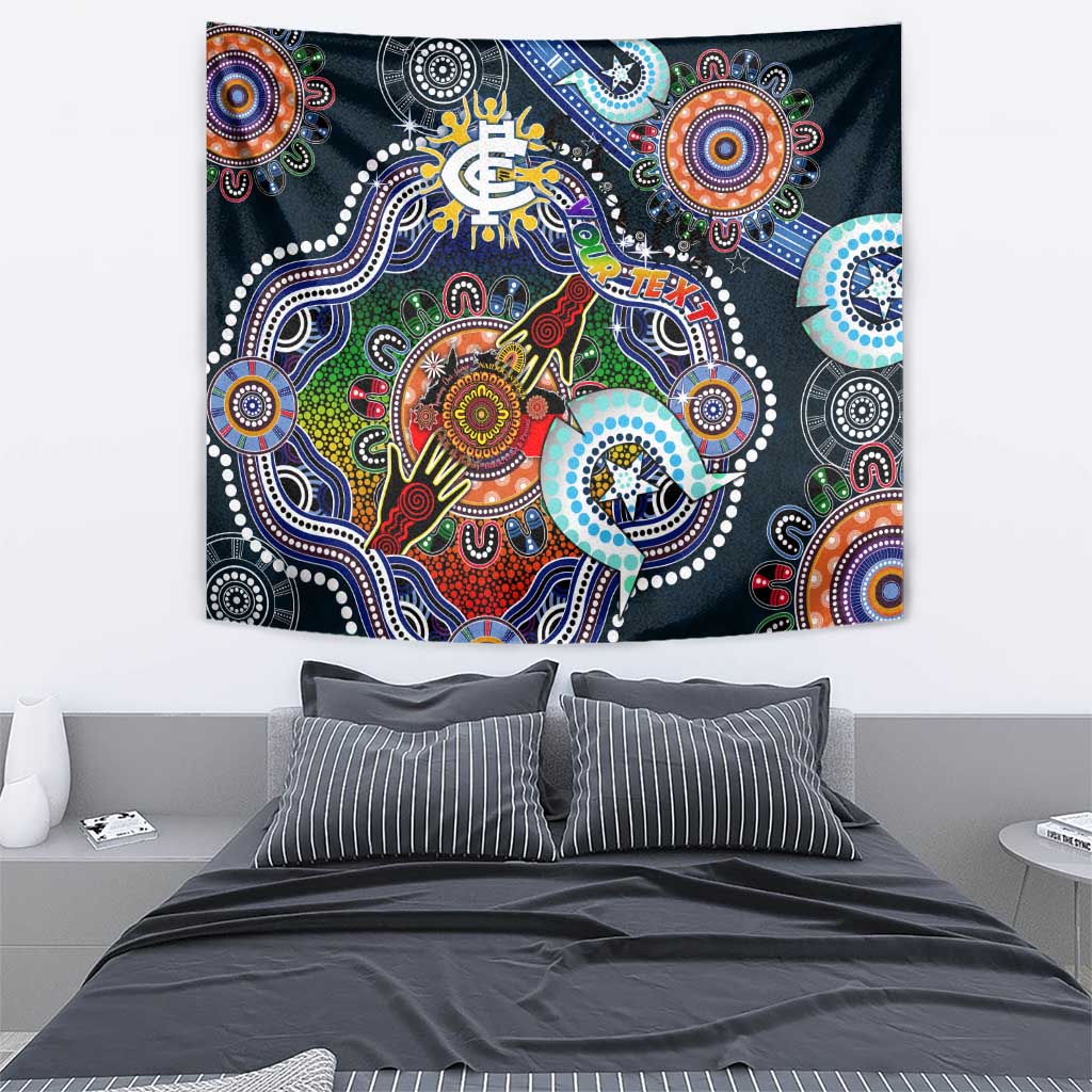 Custom NAIDOC Week 2024 Carlton Blues Tapestry Australia Aboriginal Dot Painting