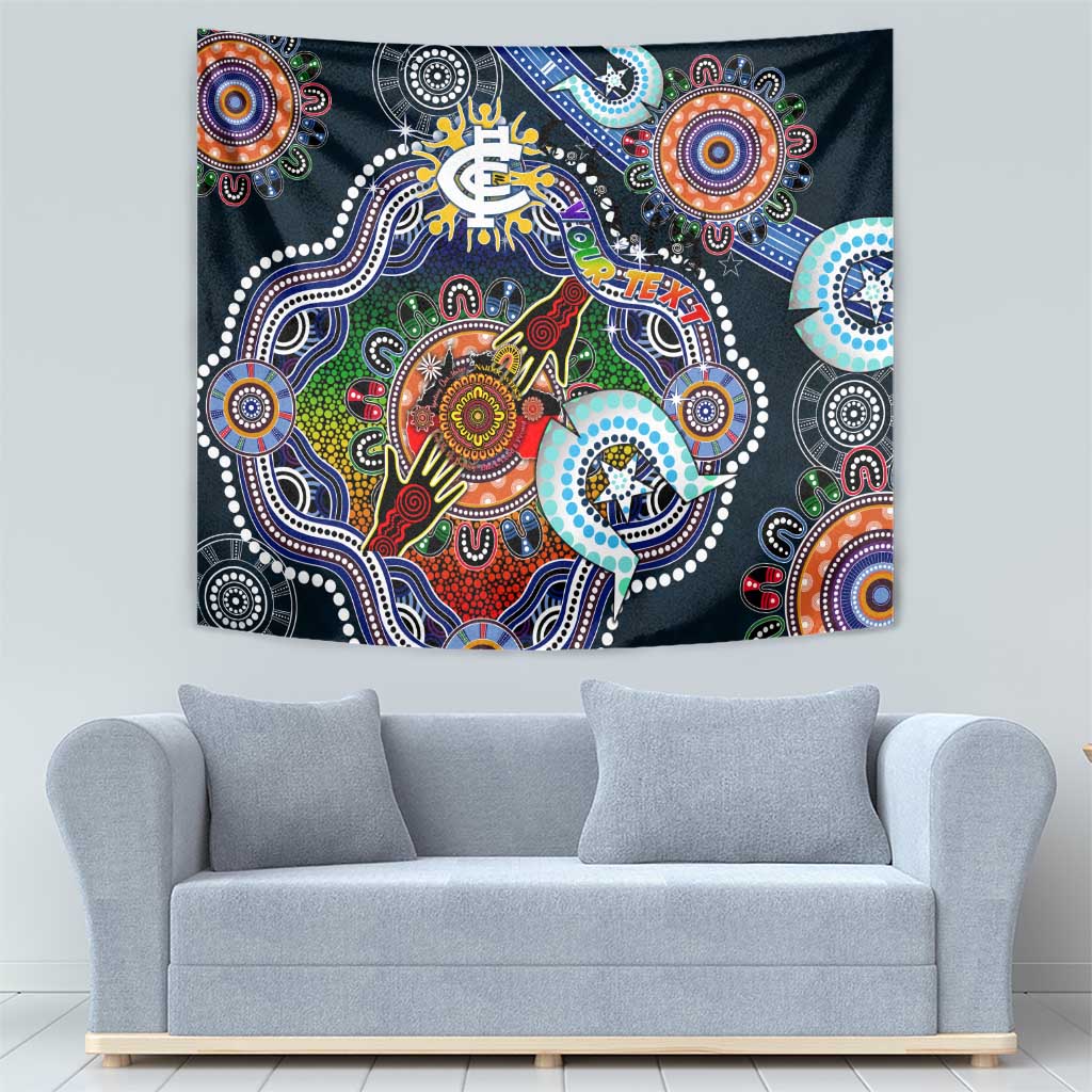 Custom NAIDOC Week 2024 Carlton Blues Tapestry Australia Aboriginal Dot Painting