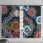 Custom NAIDOC Week 2024 Carlton Blues Window Curtain Australia Aboriginal Dot Painting