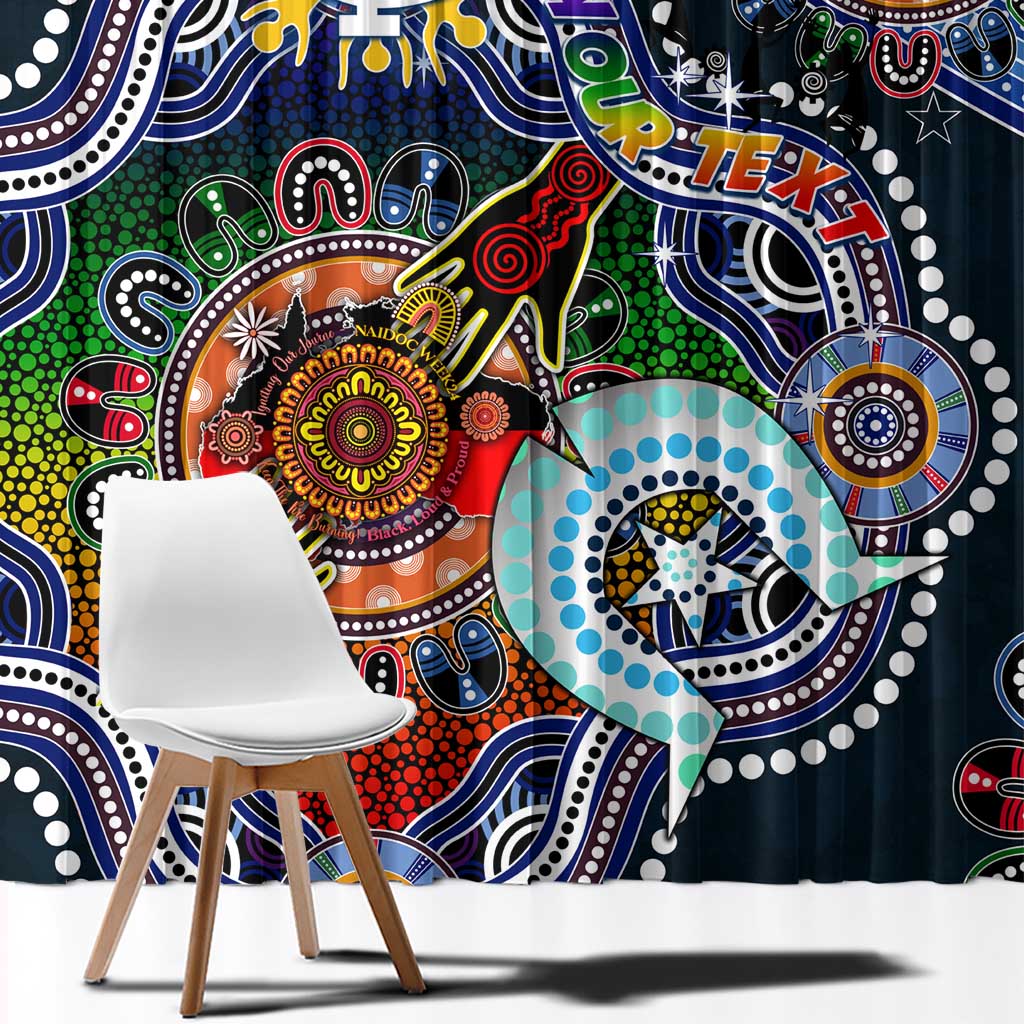 Custom NAIDOC Week 2024 Carlton Blues Window Curtain Australia Aboriginal Dot Painting