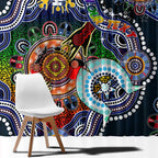 Custom NAIDOC Week 2024 Carlton Blues Window Curtain Australia Aboriginal Dot Painting