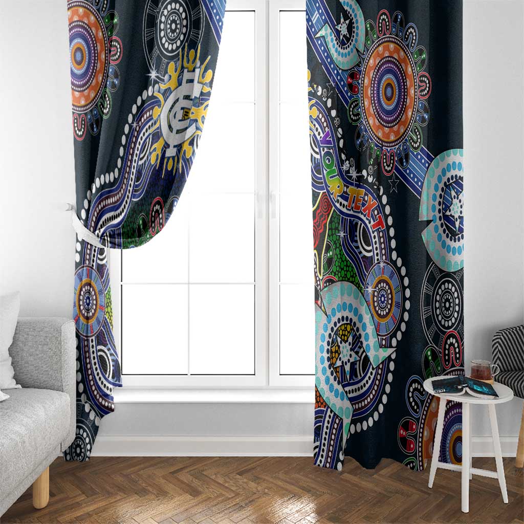 Custom NAIDOC Week 2024 Carlton Blues Window Curtain Australia Aboriginal Dot Painting