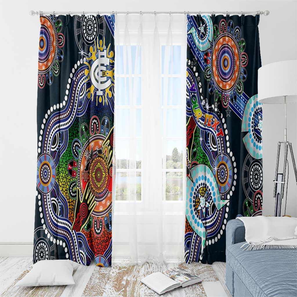 Custom NAIDOC Week 2024 Carlton Blues Window Curtain Australia Aboriginal Dot Painting