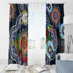 Custom NAIDOC Week 2024 Carlton Blues Window Curtain Australia Aboriginal Dot Painting