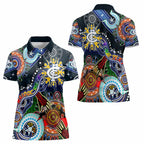 Custom NAIDOC Week 2024 Carlton Blues Women Polo Shirt Australia Aboriginal Dot Painting
