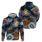 Custom NAIDOC Week 2024 Carlton Blues Zip Hoodie Australia Aboriginal Dot Painting
