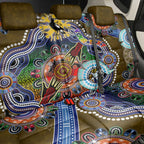 Custom NAIDOC Week 2024 Collingwood Magpies Back Car Seat Cover Australia Aboriginal Dot Painting