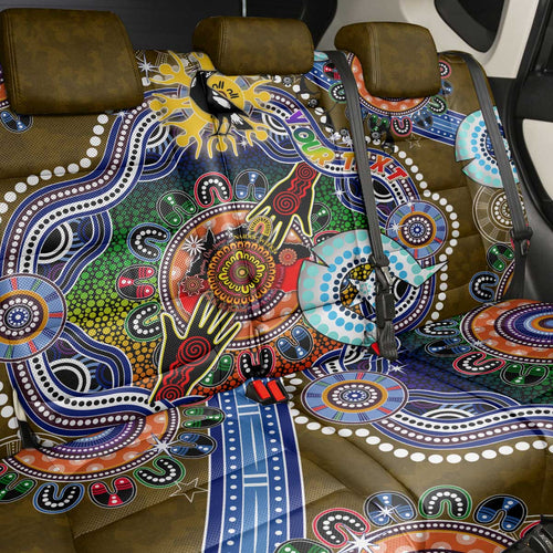 Custom NAIDOC Week 2024 Collingwood Magpies Back Car Seat Cover Australia Aboriginal Dot Painting