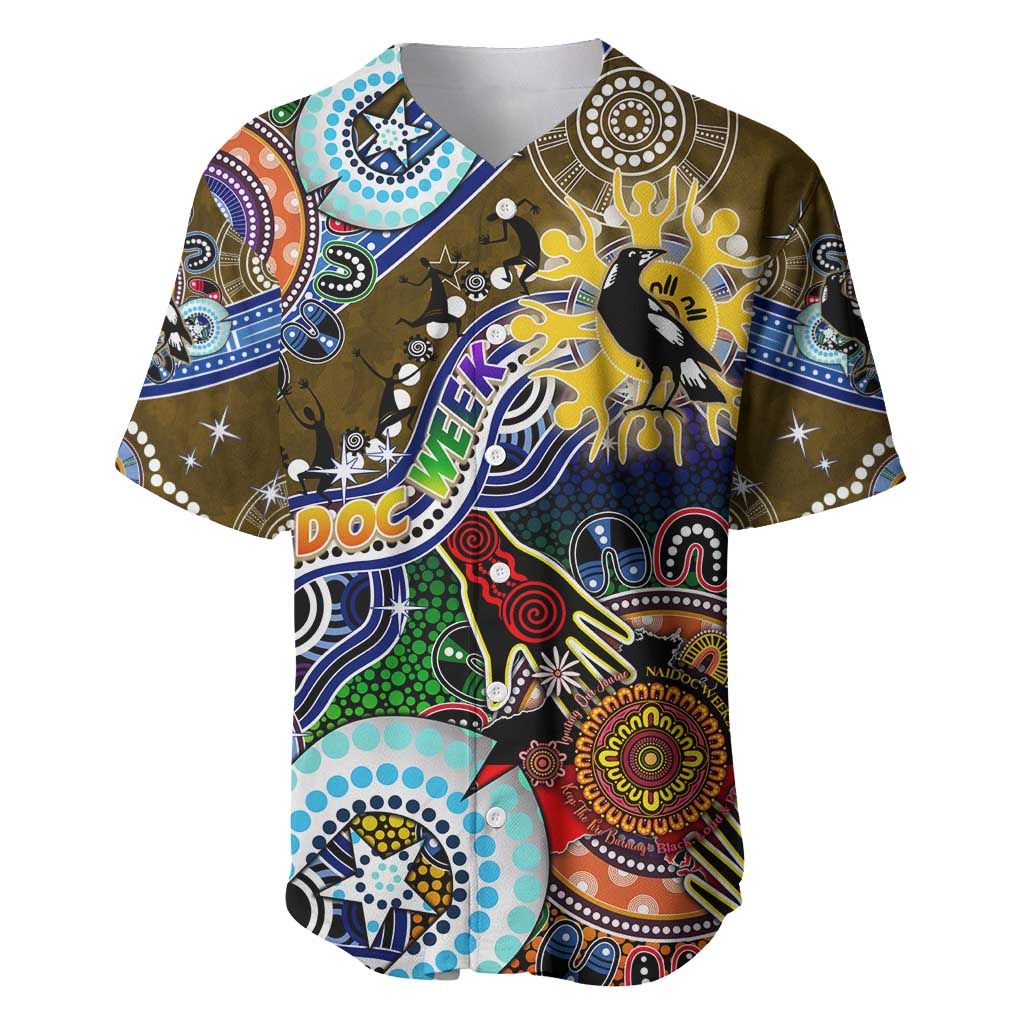 Custom NAIDOC Week 2024 Collingwood Magpies Baseball Jersey Australia Aboriginal Dot Painting