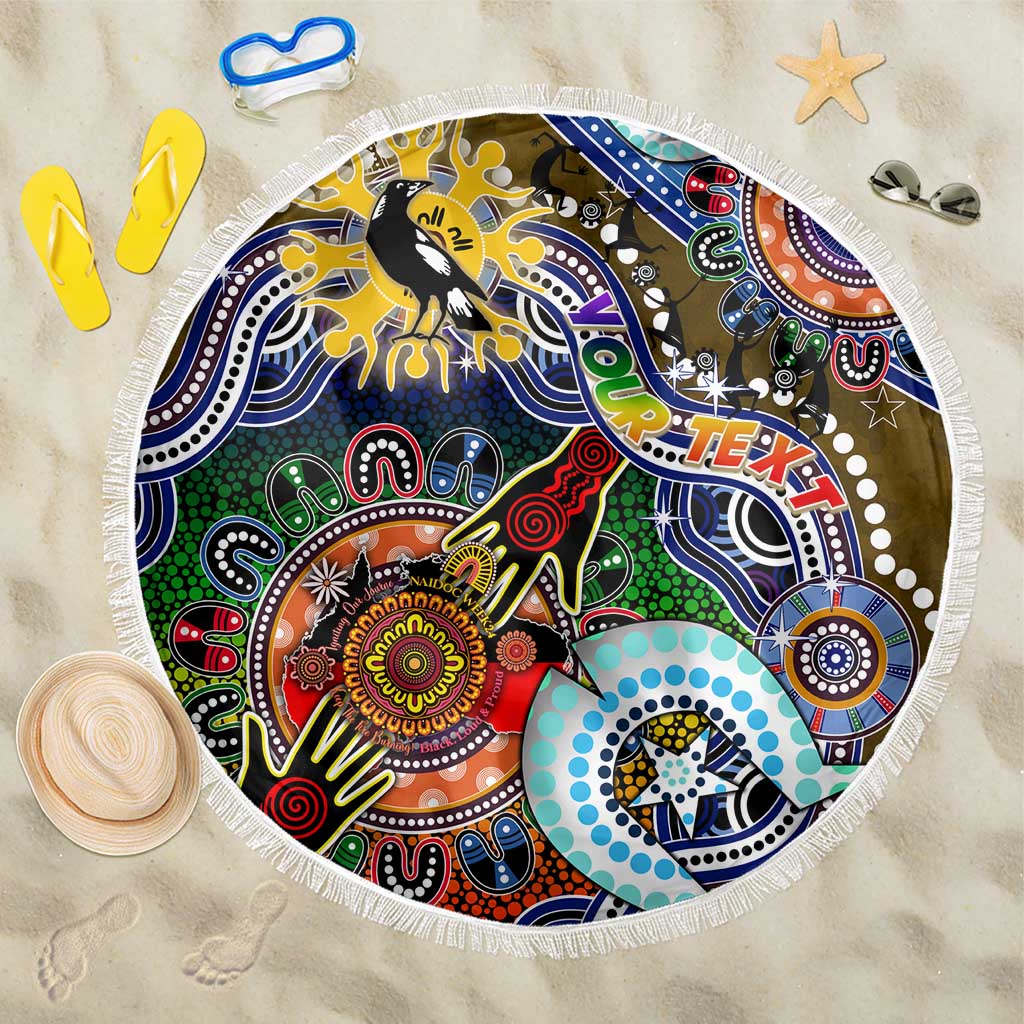 Custom NAIDOC Week 2024 Collingwood Magpies Beach Blanket Australia Aboriginal Dot Painting