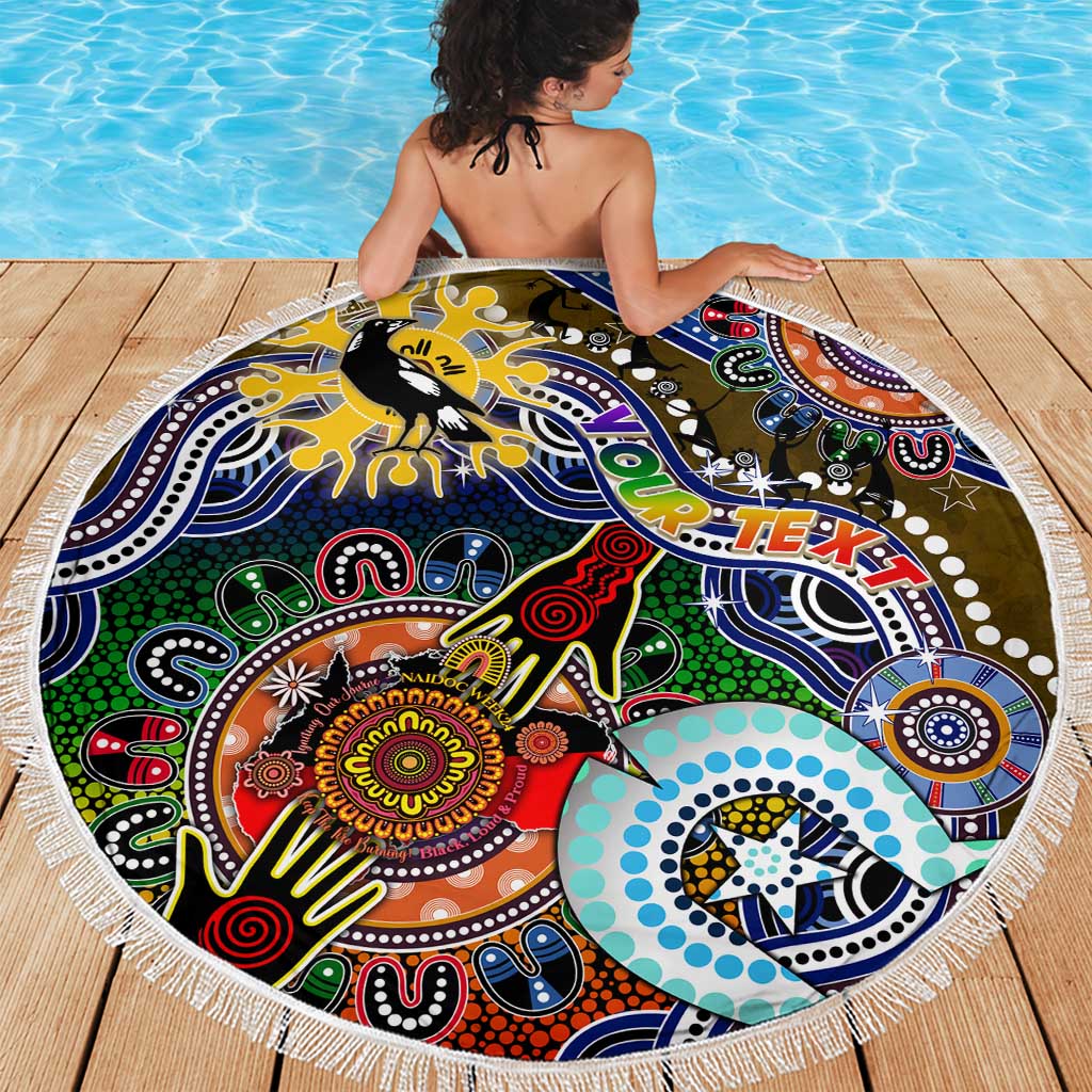 Custom NAIDOC Week 2024 Collingwood Magpies Beach Blanket Australia Aboriginal Dot Painting