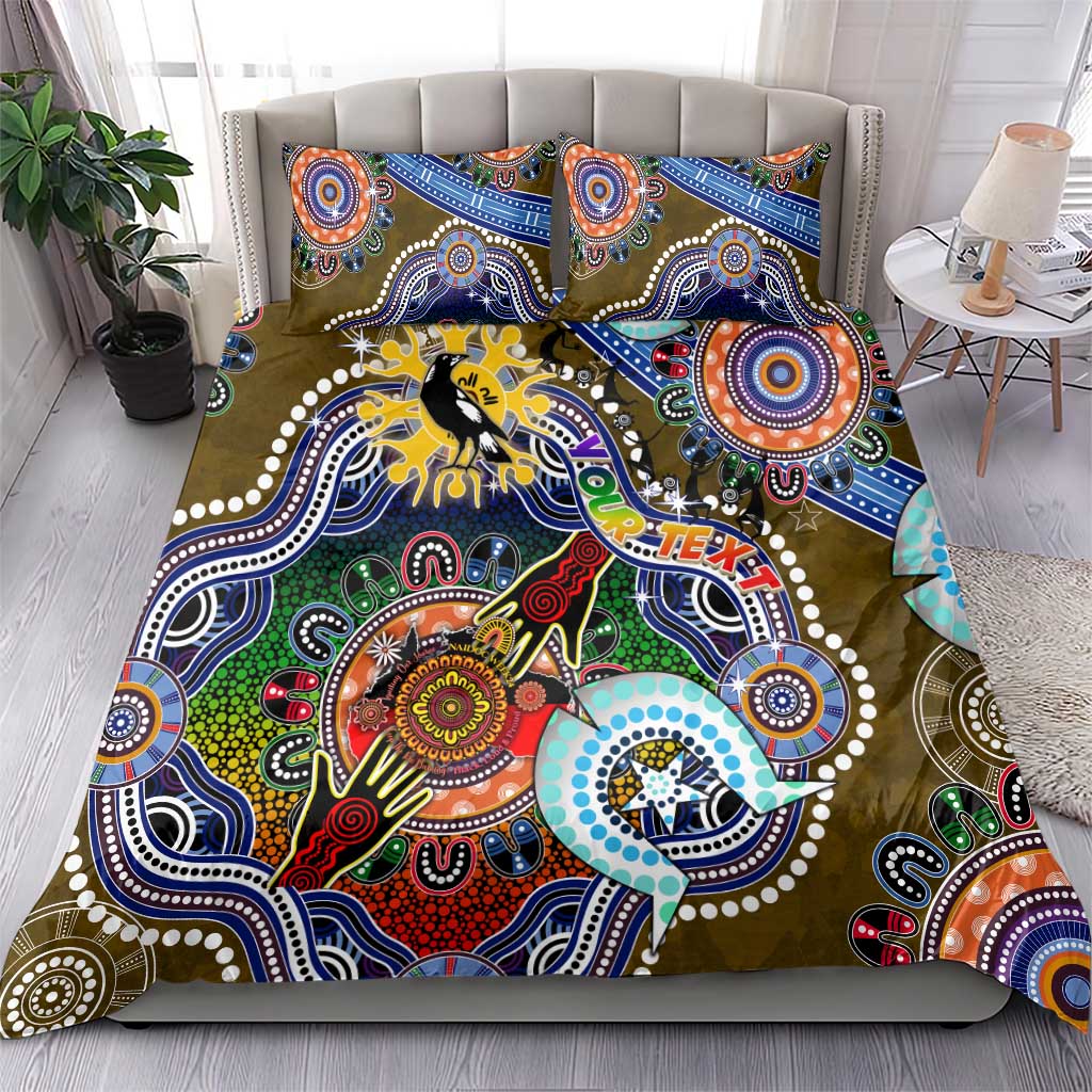Custom NAIDOC Week 2024 Collingwood Magpies Bedding Set Australia Aboriginal Dot Painting