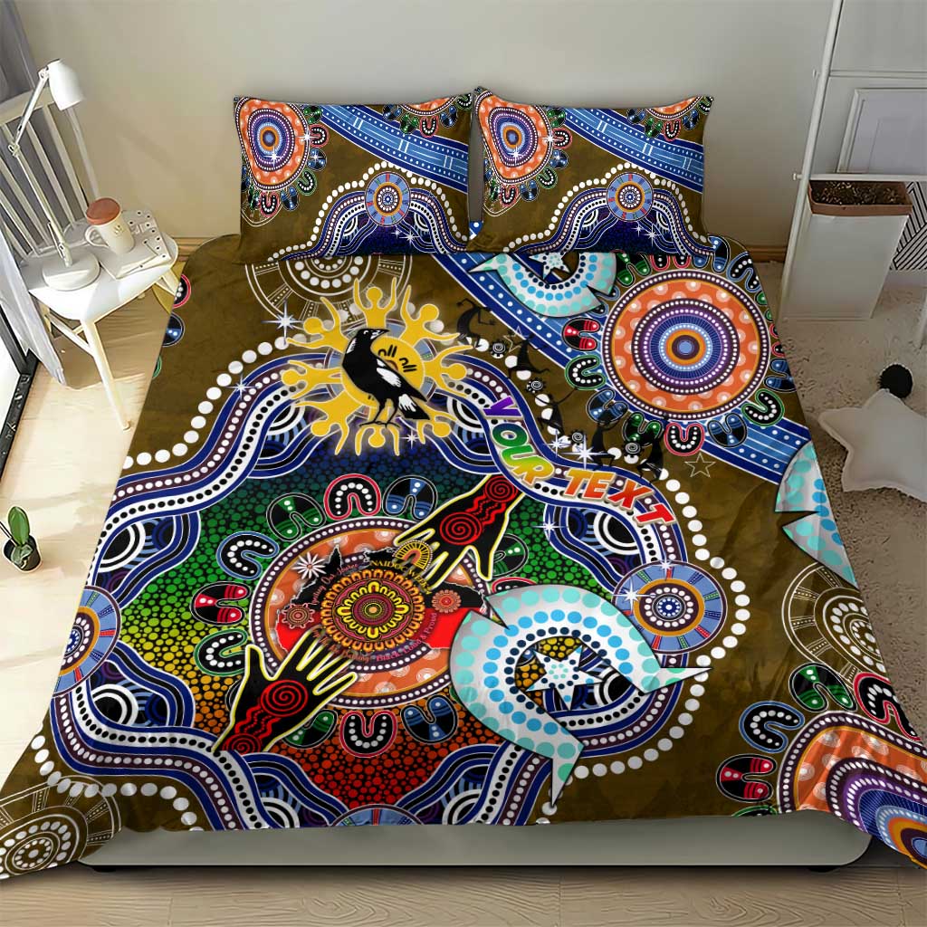 Custom NAIDOC Week 2024 Collingwood Magpies Bedding Set Australia Aboriginal Dot Painting