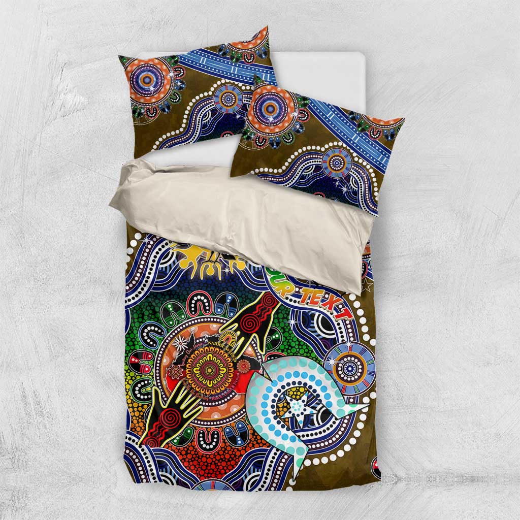 Custom NAIDOC Week 2024 Collingwood Magpies Bedding Set Australia Aboriginal Dot Painting