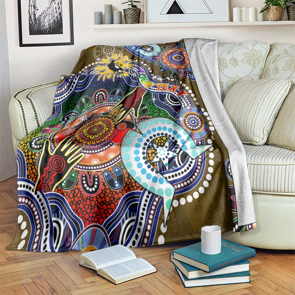 Custom NAIDOC Week 2024 Collingwood Magpies Blanket Australia Aboriginal Dot Painting
