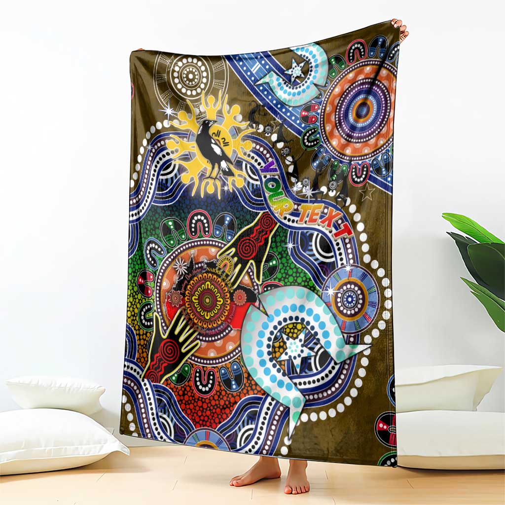 Custom NAIDOC Week 2024 Collingwood Magpies Blanket Australia Aboriginal Dot Painting