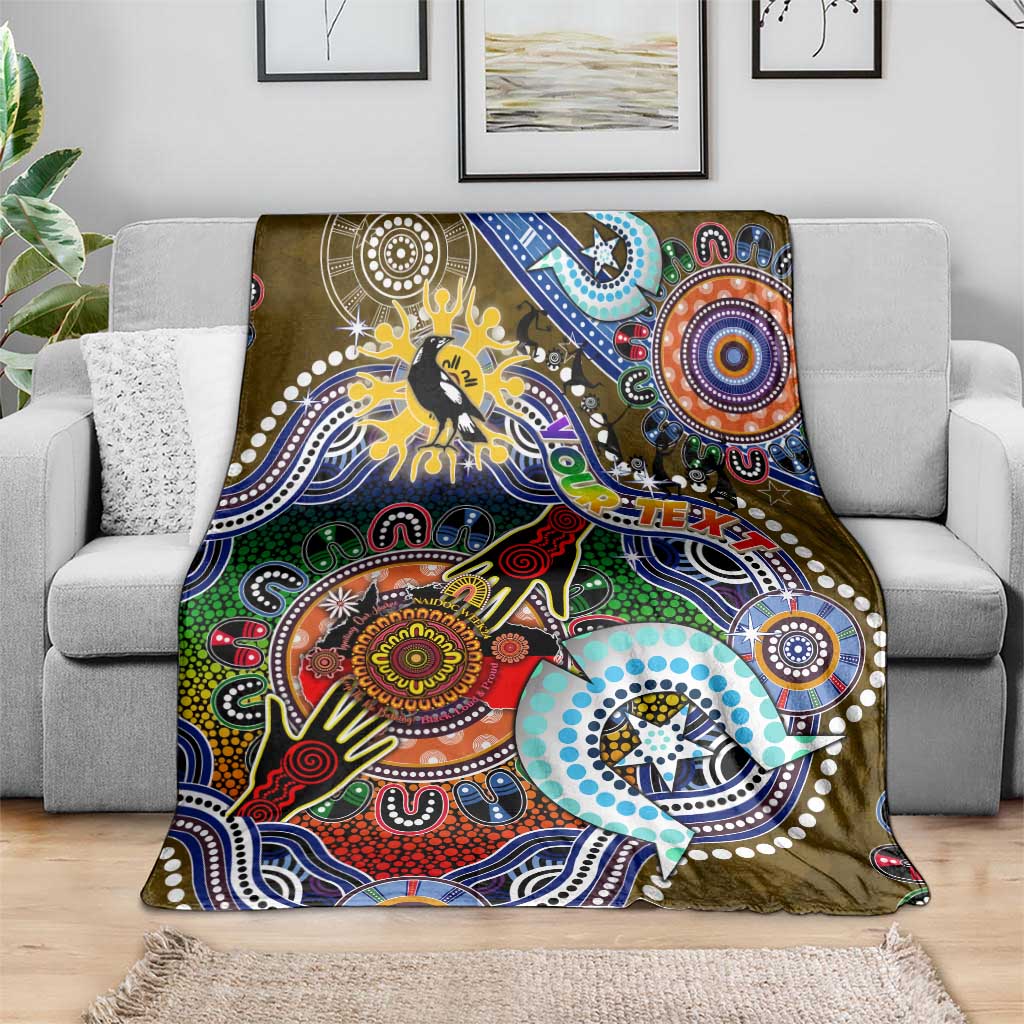 Custom NAIDOC Week 2024 Collingwood Magpies Blanket Australia Aboriginal Dot Painting