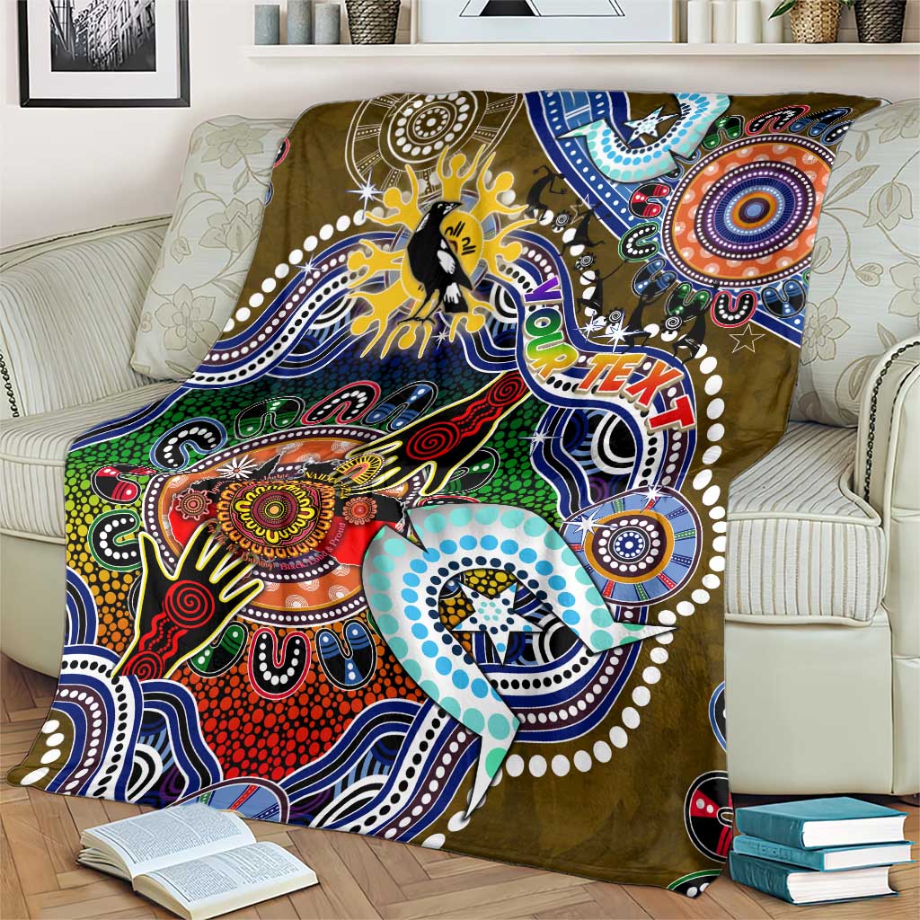 Custom NAIDOC Week 2024 Collingwood Magpies Blanket Australia Aboriginal Dot Painting